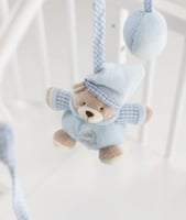 لعبة المهد الموسيقية على شكل دب - أزرق