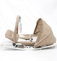 كرسي هزاز قماشي للرضع مع العاب معلقة وعجلات دوارة