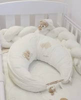 مخدة رضاعة (2 في1) للرضاعة + بطانية --لون بيج