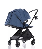 عربية أطفال أمامي وخلفي- وتدخل الطيارة-لون أزرق