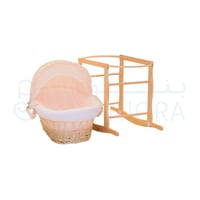 حامل سلة موسى بهزاز وتامين لون خشبي