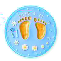 بوكس ذكرى عجينة ذكرى بصمة قدم الطفل الرضيع مع العا...