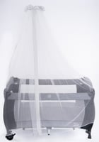 سرير أطفال و محبس لللعب-رمادي غامق