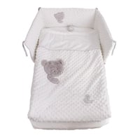 مفرش سرير أطفال فاخر - أبيض