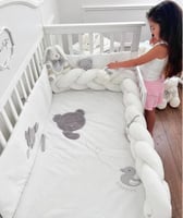 طقم مصدات فقط سرير بوبو بير آند داك 4 قطع - أبيض