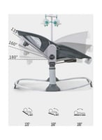 سرير هزاز فاخر 6 في 1 متعدد الوظائف للاطفال-رمادي