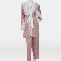 بجامة 3 قطع مخمل استقبال