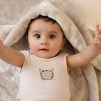 بطانيه مواليد ساده طبقتين حجم كبير لون رمادي