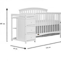 سرير أطفال مع دولاب تبديل وطاولة غيار