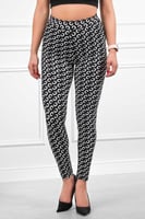 بنطال قطني سكيني بخصر مطاطي ومزين بنقشة بشكل حدوة...