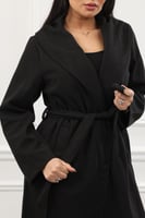 جاكيت شتوي كلاسيكي طويل يصل لأسفل الركبة بياقة عري...