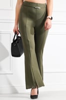 بنطال نسائي كاجوال بقصة فلير وفتحة أمامية عند الحا...