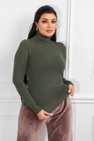 هاينك نسائي صوف موحدة اللون عنق عالي