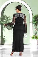 فستان سهرة طويل ستراس