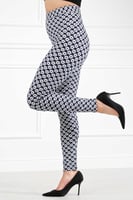 بنطال قطني سكيني بخصر مطاطي مزين بنقشة ورود