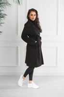 جاكيت شتوي رسمي طويل مزدوج الصدر بياقة مطوية وجيوب...