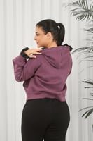 بلوفر شتوي نسائي كلاسيكي سحاب بأكمام تنتهي بقطعة ق...