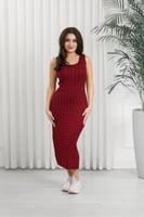 فستان شتوي حفر بياقة دائرية وستراس بطول يصل لأسفل...