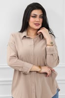 قميص نسائي بأكمام طويلة وطول يغطي الورك