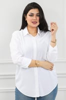 قميص نسائي بأكمام طويلة وطول يغطي الورك