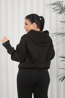 بلوفر شتوي نسائي كلاسيكي سحاب بأكمام تنتهي بقطعة ق...