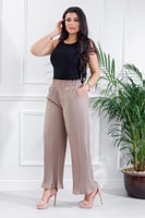 بنطال كاجوال نسائي فضفاض بكسرات خصر عالي