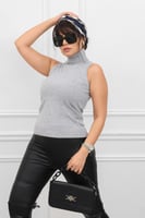 هاينك نسائي بلا أكمام ذات ياقة مدورة متعدد الألوان