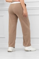 بنطال كاجوال نسائي موحد اللون خصر مرن