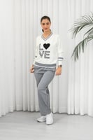 ترنج شتوي لونين بأكمام طويلة وياقة V