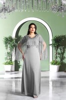 فستان سهرة بأكمام شيفون