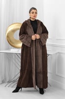 فروة شتوية طويلة مبطنة بالفرو من الداخل موحدة اللو...