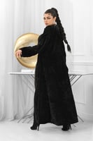 فروة شتوية فرو طويل موحد اللون