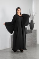 عباية كريب كم كسرات كامل كريستال اسود ف الامام