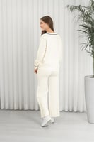 ترنج شتوي أزرار بأكمام طويلة وياقة V