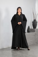 عباية كريب كم كسرات كامل كريستال اسود ف الامام