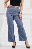 بنطال كاجوال نسائي بقصة واسعة واكسسوار على الخصر