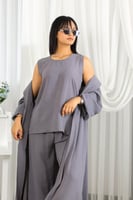 طقم كاجوال كم طويل 3 قطع