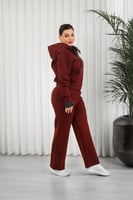 ترنج شتوي كاجوال سحاب بأطراف أكمام قماشية وقبعة