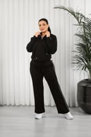 ترنج شتوي كاجوال سحاب بأكمام طويلة وقبعة