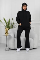 ترنج شتوي كاجوال توب عريض وبنطال ضيق من الأعلى ويت...