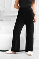 بنطال كاجوال نسائي مخمل بخصر مطاطي بلا جيوب