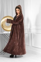 فروة شتوية فرو طويل موحد اللون