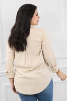 قميص نسائي بأكمام طويلة وطول يغطي الورك