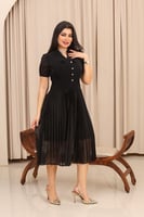 فستان كلاسيكي مكسر شيفون نصف كم