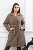 جاكيت شتوي كلاسيكي طويل يصل للركبة مزدوج الصدر