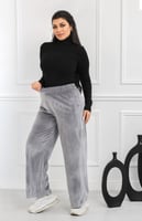 بنطال كاجوال نسائي مخمل بخصر مطاطي