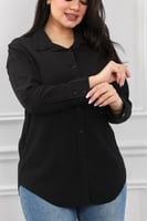 قميص نسائي بأكمام طويلة وطول يغطي الورك