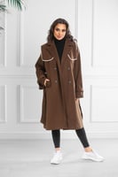 جاكيت شتوي كلاسيكي طويل يصل لأسفل الركبة مزدوج الص...