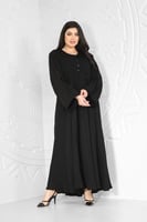 عباية مغلق قماش كريب انترنت كسرات في الأمام والخلف