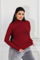 هاينك نسائي صوف موحدة اللون عنق عالي